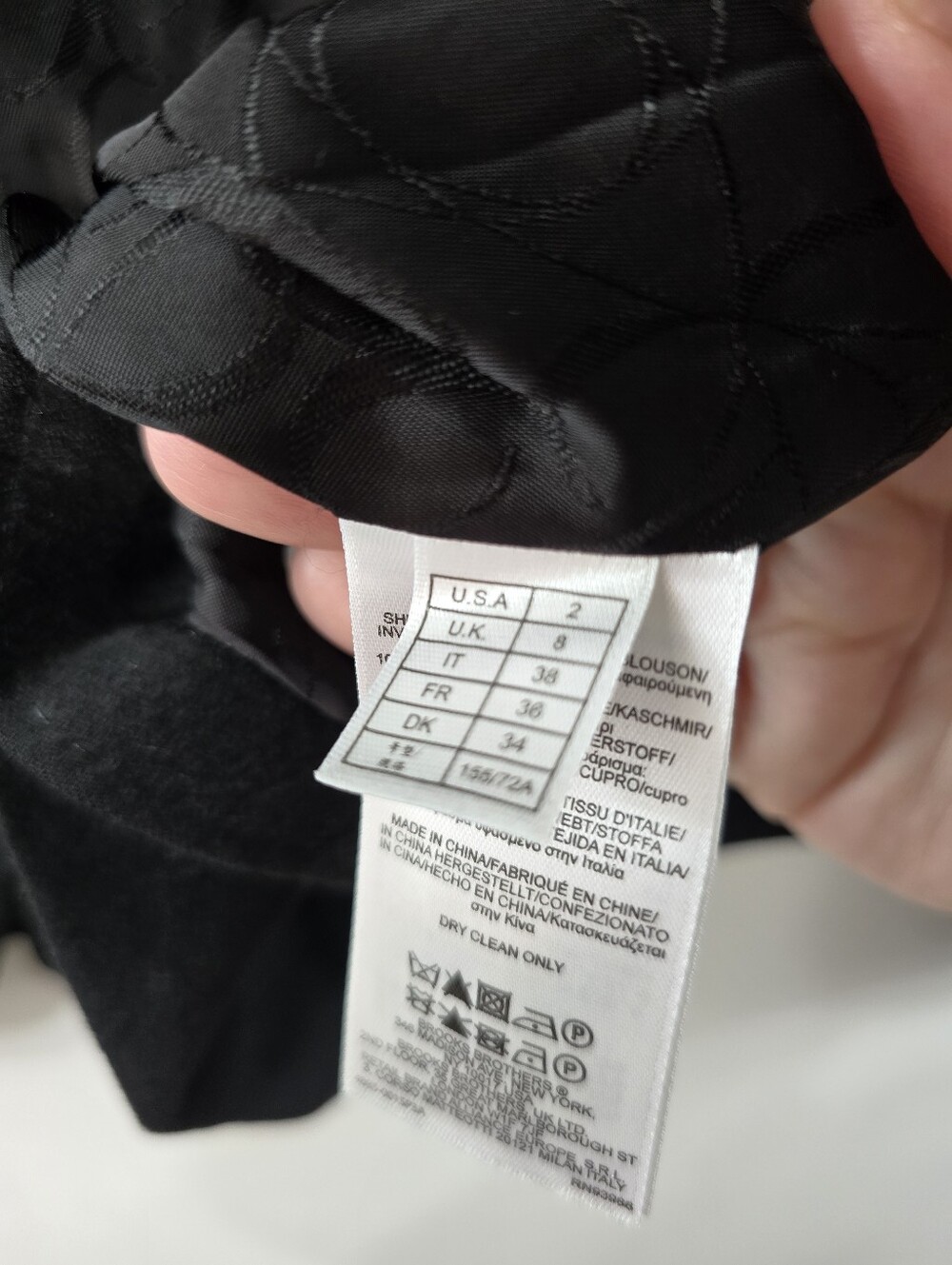 Loro Piana Brooks Brothers Two Button Cashmere Blazer Jacket Solid Black Size 2 - Picture 15 of 16